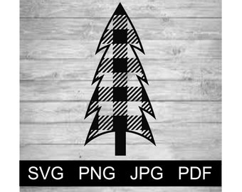 Buffalo Plaid Christmas Tree Vector (Digital Download)