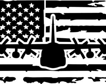 C-130 Airplane American Flag Vector (Digital Download)