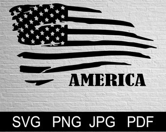 Vector American Rustic Waving Flag - SVG, Png Jpg Pdf Studio, Studio3, Silhouette Cameo, Cricut, Instant Download