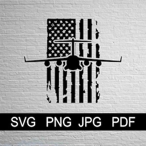 Vecteur drapeau C-17 avion - SVG Png Jpg Pdf Studio, Studio3, Silhouette Cameo, Cricut, téléchargement immédiat C17