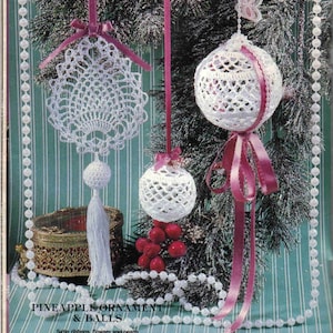 Victorian Crochet Ornaments 1984 Crochet basket Crochet snowman Crochet bugle horse Lace bell Crochet bells Lace dove Crochet boot