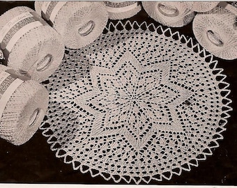 50s Vintage doily pattern | Knitting vintage lace doily | pdf file | Pineapple knitting | vintage 50s doily | Lacework vintage