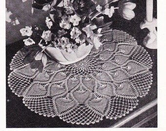 Vintage 40s doily pattern | Crochet vintage lace doily | pdf file | Pineapple crochet | vintage 40s doily | Lacework vintage