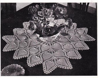 Vintage 40s doily pattern | Crochet vintage lace doily | pdf file | Pineapple crochet | vintage 40s doily | Lacework vintage