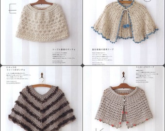 In Japanese language Diagram Ebook Original Poncho and Cape Crochet poncho Crochet cape Poncho pattern pdf file