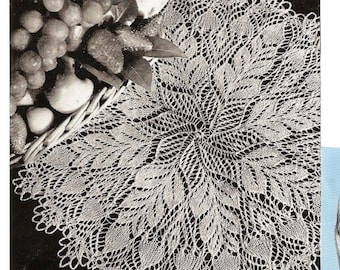 50s Vintage doily pattern | Knitting vintage lace doily | pdf file | Pineapple knitting | vintage 50s doily | Lacework vintage