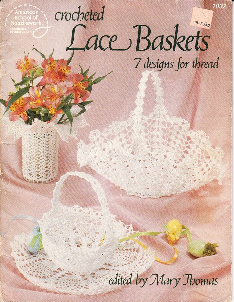 Lace Baskets Crochet basket pdf Crochet lace pattern Basket crocheted Pattern crochet basket Pdf file image 2