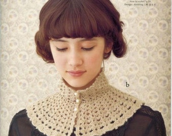 Handmade crochet elegant Dickie Collar  and tippet pattern Crochet collar pattern Crochet tippet pattern Japan ebook
