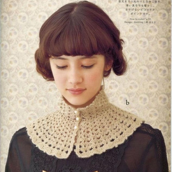 Handmade crochet elegant Dickie Collar  and tippet pattern Crochet collar pattern Crochet tippet pattern Japan ebook