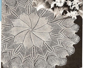 50s Vintage doily pattern | Knitting vintage lace doily | pdf file | Pineapple knitting | vintage 50s doily | Lacework vintage
