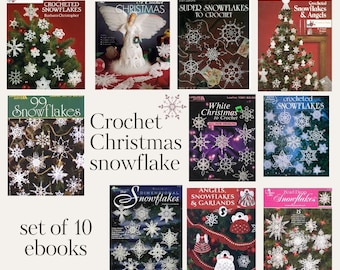 Crochet snowflake ebooks Set of 10 ebooks how to crochet snowflakes Christmas crochet