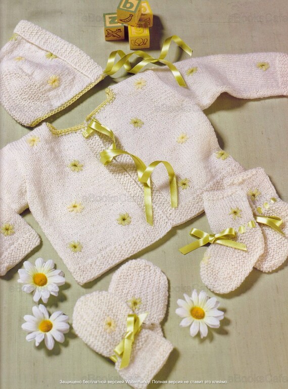 Embroidered Baby Knit Set Etsy