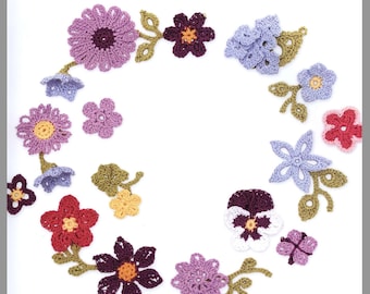 100 Lace Flowers To Crochet Crochet motif pattern Flower motif Mini motif pattern Ebook crochet Lace crochet pattern Pdf motifs crochet