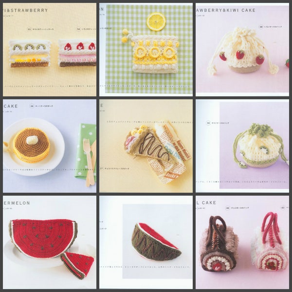 Crochet food ebook Japonese food book Amigurumi food Amigurumi sweets Crochet sweets pattern Play food