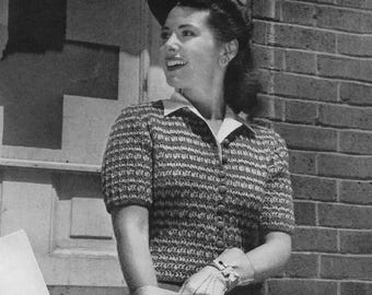 Vintage 50s knitiing cardigan | Knitting vintage pattern | 50-s knitting cardigan | how to knit vintage pullower | Pdf file