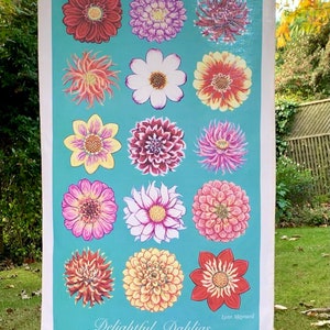 Delightful Dahlia Tea Towel