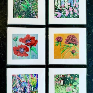 Un ensemble de cartes-cadeaux de jardin fabriquées individuellement à partir de mes peintures originales. Laissez le blanc à l'intérieur pour votre message d'accueil.