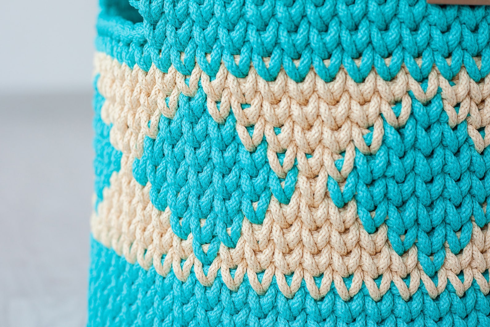 Big basket with handles/Sky blue basket/Large crochet Etsy