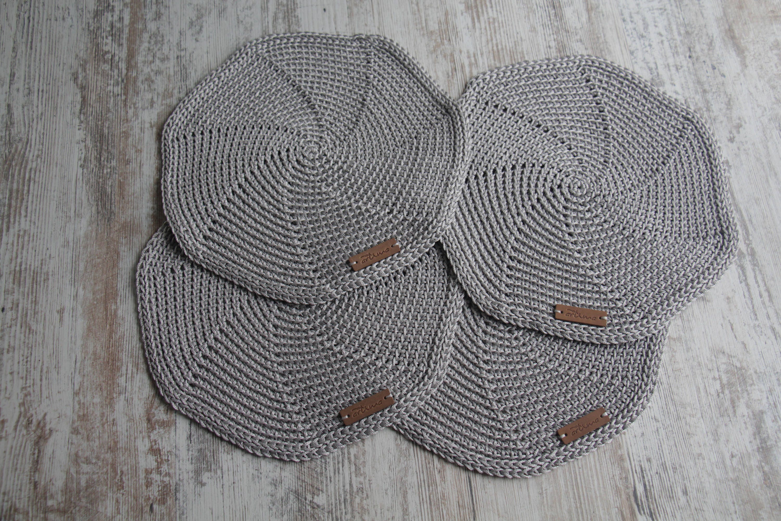 Crochet Silver Table Mats Round Table Mats Set of 4 Crochet Etsy