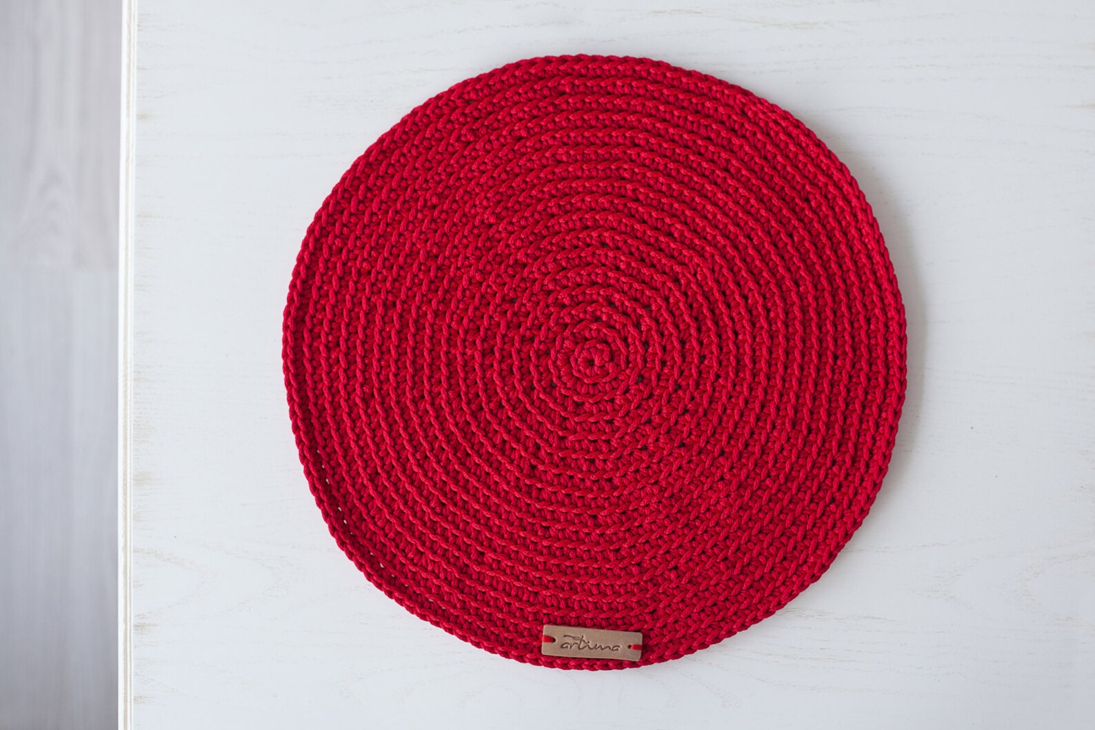 Set of 4 Crochet Placemats Red Round Table Mats Set of 6 Etsy