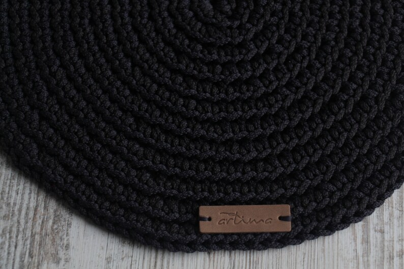 Dark Grey Crochet Table Mats Round Table Mats Set of Etsy UK