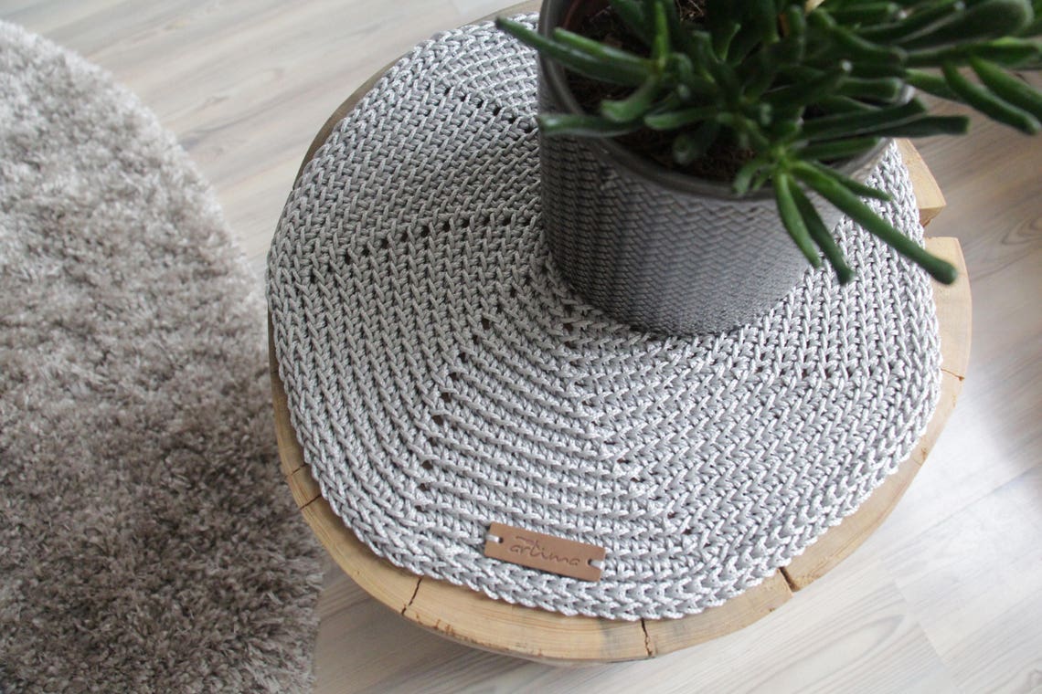 Crochet Silver Table Mats Round Table Mats Set of 4 Crochet Etsy