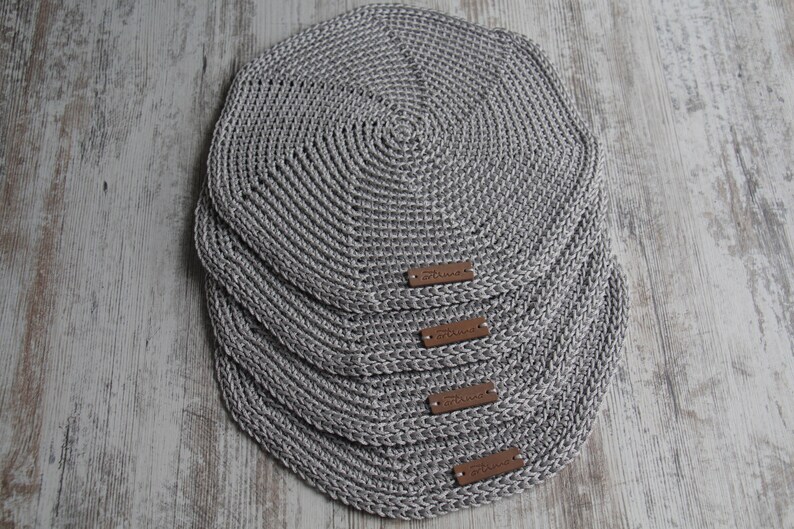 Crochet Silver Table Mats Round Table Mats Set of 4 Crochet Etsy