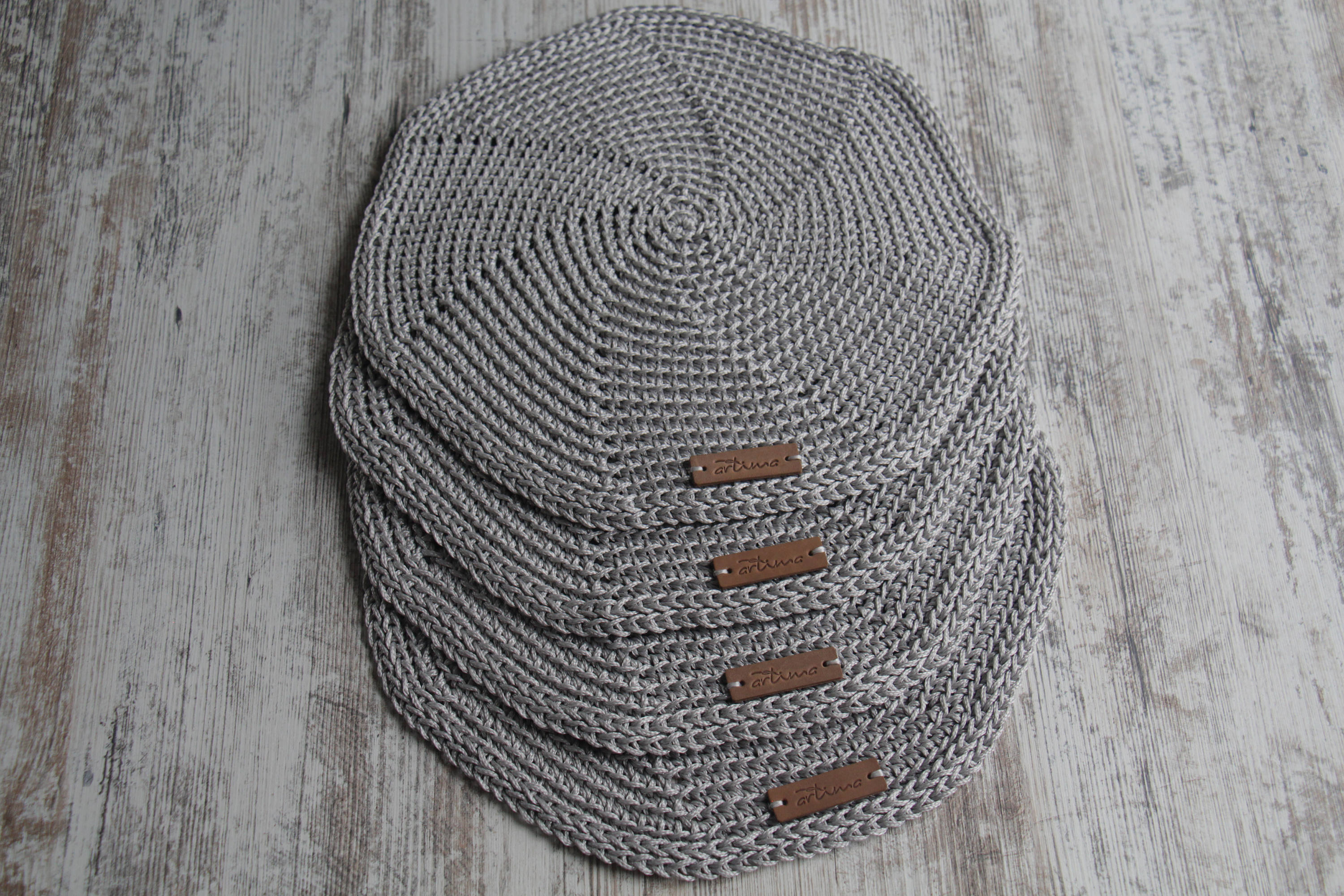 Crochet Silver Table Mats Round Table Mats Set of 4 Crochet Etsy