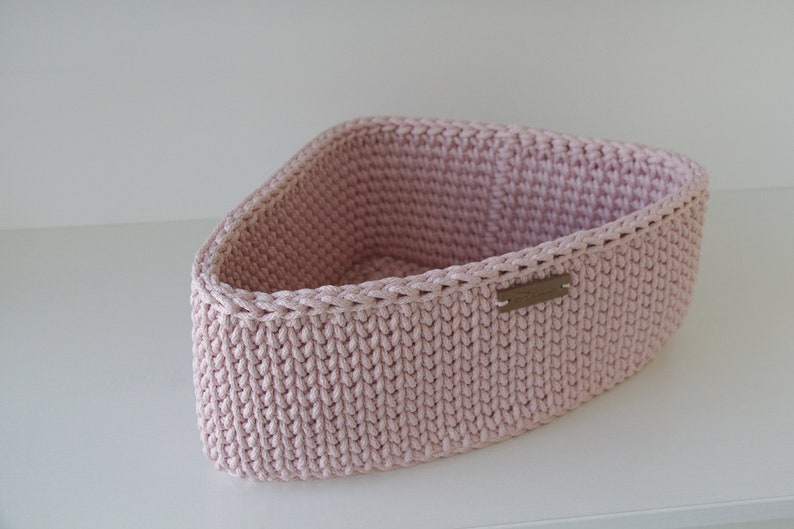 Rosa Dreieck häkeln Korb Ecke Regal Lagerung Eckkorb | Etsy