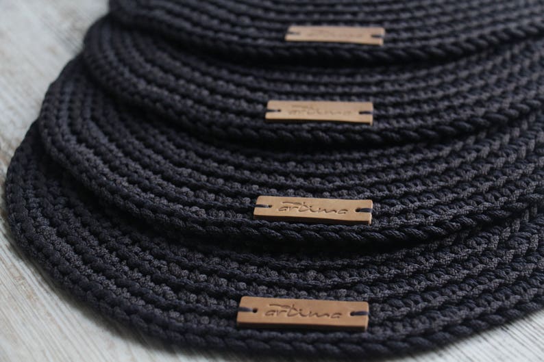 Dark Grey Crochet Table Mats Round Table Mats Set of Etsy UK