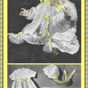 Vintage knitting pattern to fit 15-16 in. dolls/Baby Born