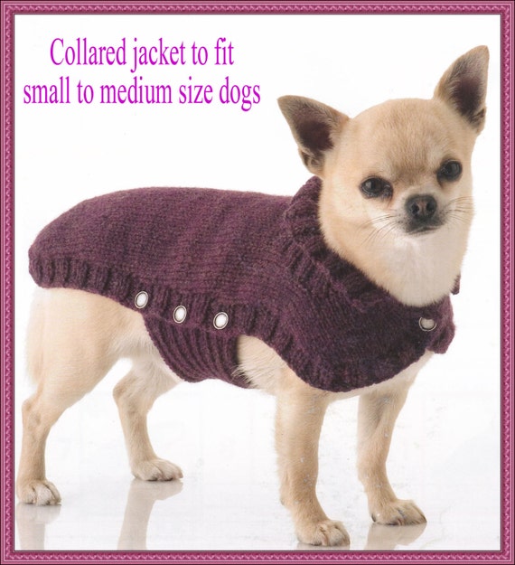 Dogs knitting pattern. Collared jacket to fit smll to medium | Etsy