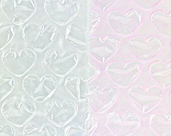 Heart Shape Bubble Wrap 2m, Foam Filler 25g Sponge, Cute Lovely Unique Gift Box Creative Packaging Supplies, Red White Blue Black