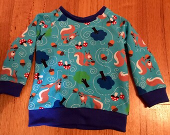 Handmade size 0 nutty squirrel sweater