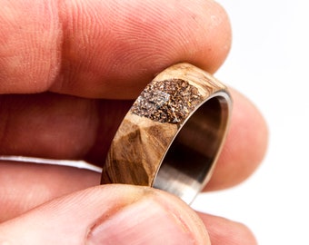 Maple Crystal Ring | Titanium ring, Wood ring, Maple ring, Facet ring, handmade