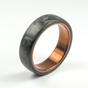CopperTi Minimalist Ring  | Carbon fiber ring , Titanium ring, Wedding ring, Engagement Ring, Mens ring, Modern Ring, Black Ring, Cooper