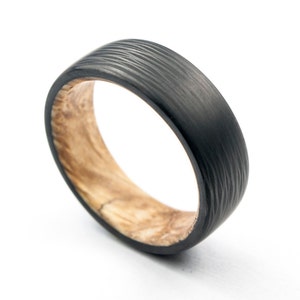Maple Minimalist Ring | Carbon Fiber ring, Wood ring, Wedding ring, Engagement Ring, Mens ring, Wooden Ring, Maple Ring, Stabilized woo