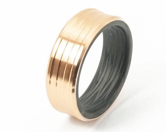 Goldie ring | Bronze ring, Carbon Fiber ring, Elegant ring, Engagement Ring, Modern Ring, Wedding band, Men rings,