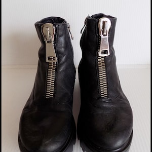 Vintage 90&#39;s Leather Grunge Chunky Platform Shoes