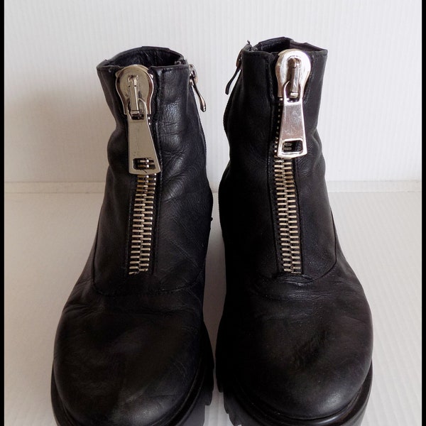 Vintage 90's Leather Grunge Chunky Platform Shoes