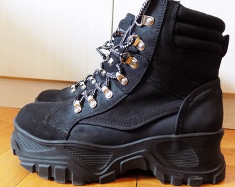 black platform sneaker boots