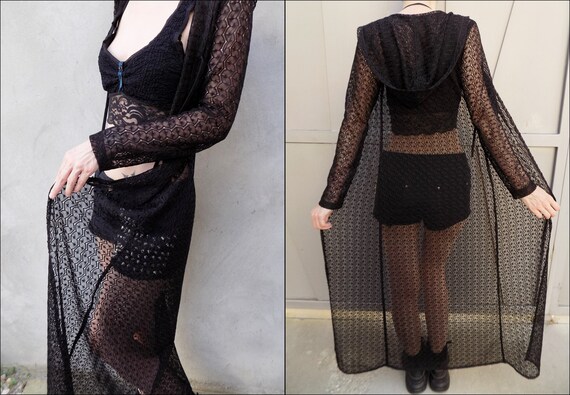 Vintage Long Goth Hoodie Cloak