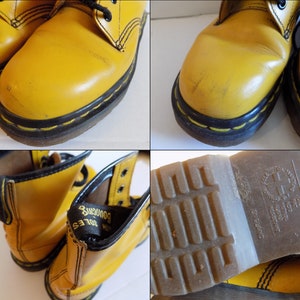 Vintage 90's Yellow Dr. Martens Rare Punk Boots EU 38 UK 5 image 8