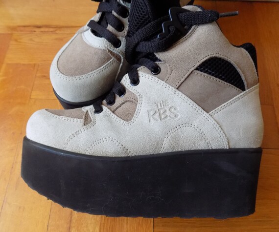 Vintage 90's Platform Leather Sneakers by Roobin's - Etsy Denmark