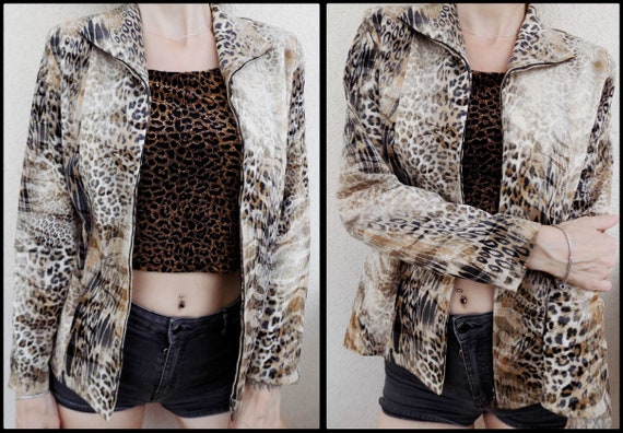 Vintage 90's Animal Print Jacket - image 1