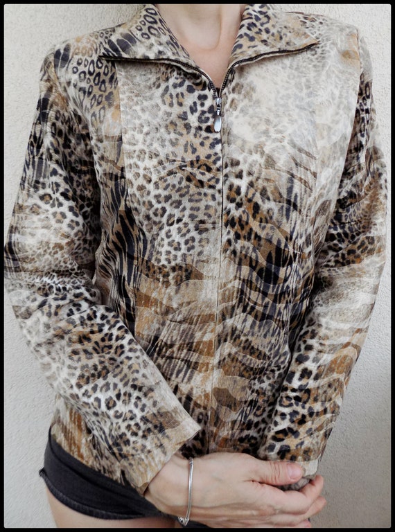 Vintage 90's Animal Print Jacket - image 7