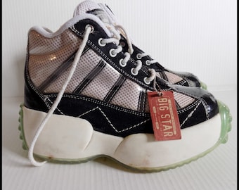 Vintage 90-tals Rave-platåsneakers