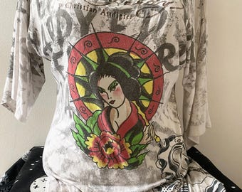 Koszulka/tunika Ed Hardy w stylu vintage Y2K