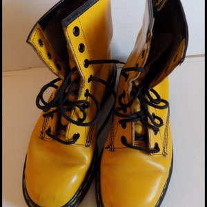 Vintage 90's Yellow Dr. Martens Rare Punk Boots EU 38 UK 5 image 5