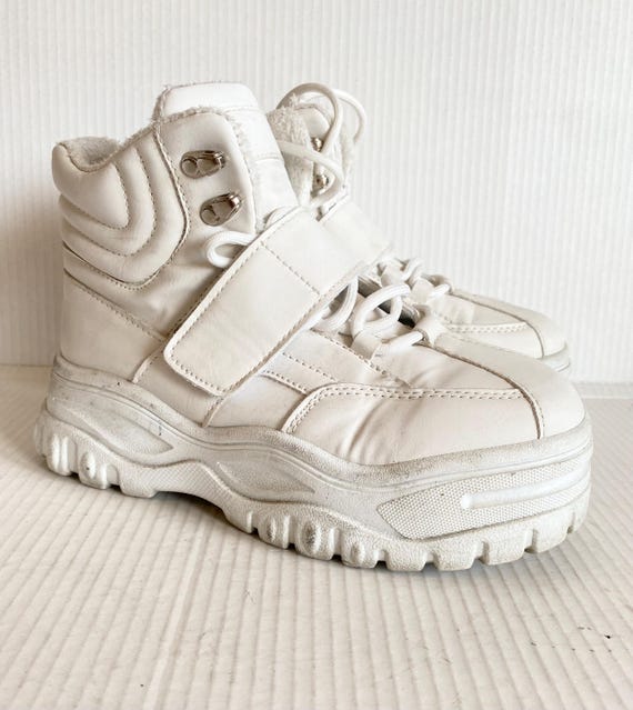 Y2K White Platform Sneakers - Etsy